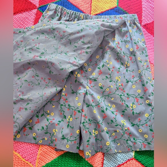 Vintage Floral Print Skort – 80s/90s Cotton Blend - Picture 4 of 5